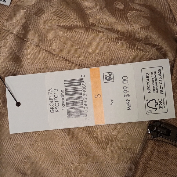 NWT DKNY Women's Weathered Twill Square-Neck Top-Travertine - Picture 4 of 4